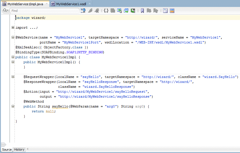 web service java code editor