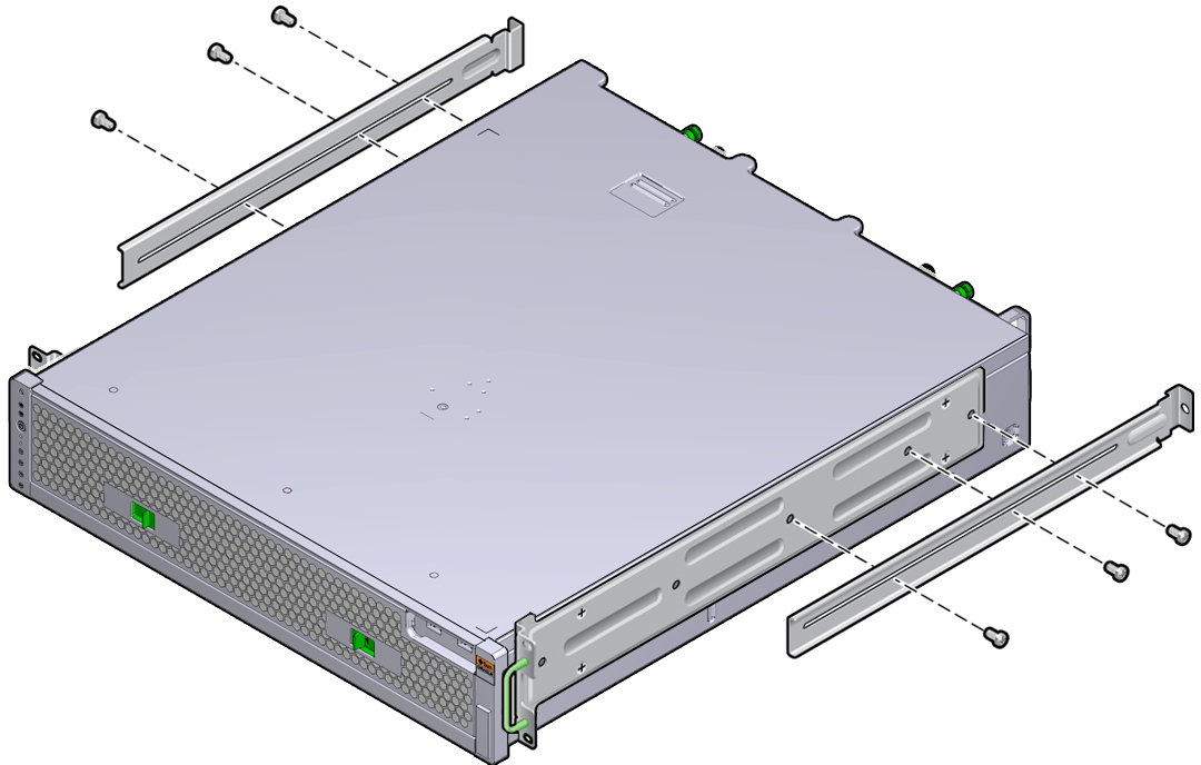 image:Figure showing where to install the two rear mount support                                 brackets.
