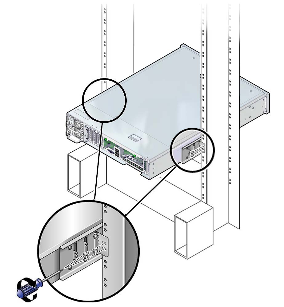 image:Figure showing how to secure the rear plate to the                                         rack.
