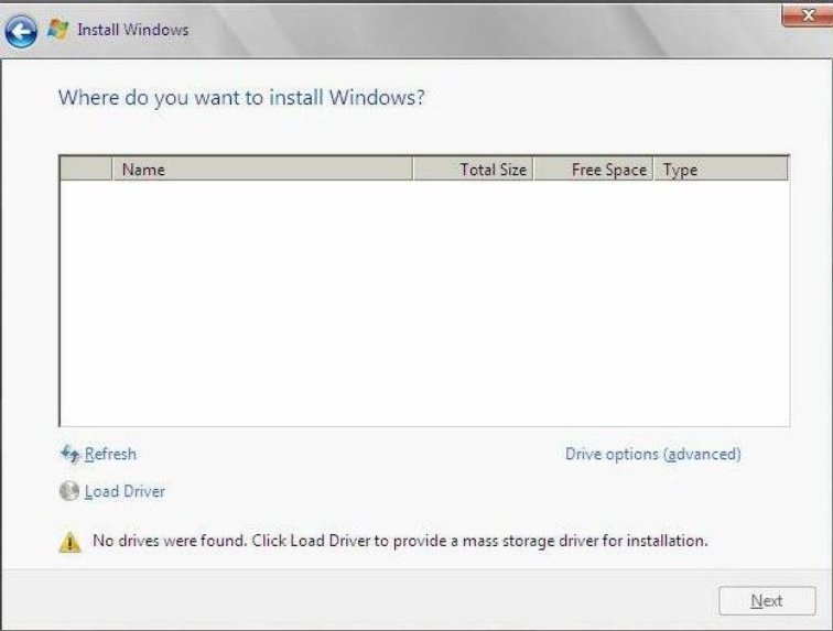 image:Where do want to install Windows screen