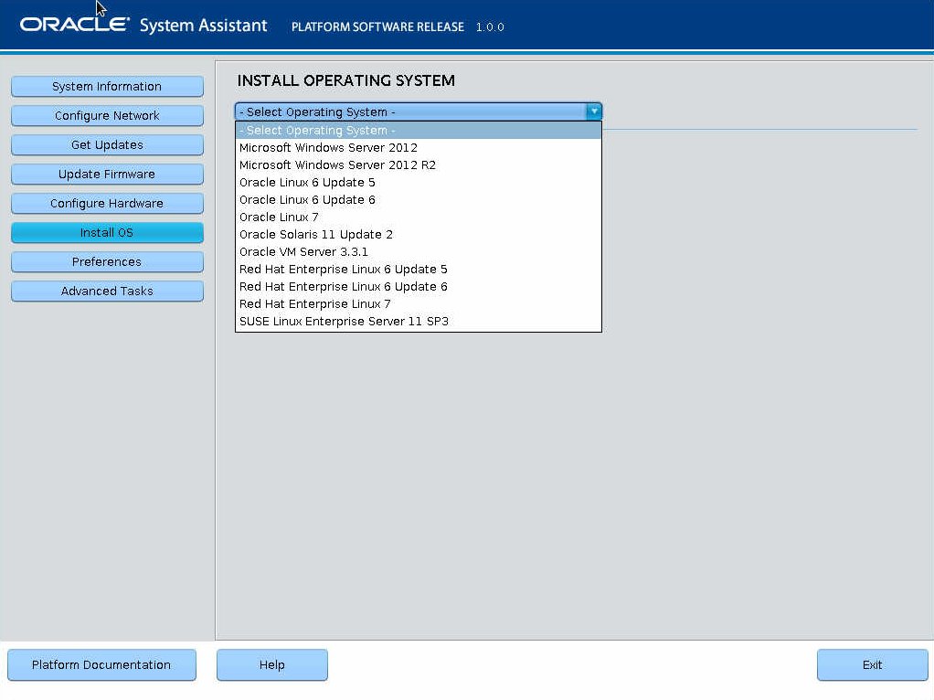 image:The illustration shows the OSA Install Operating System                             page.