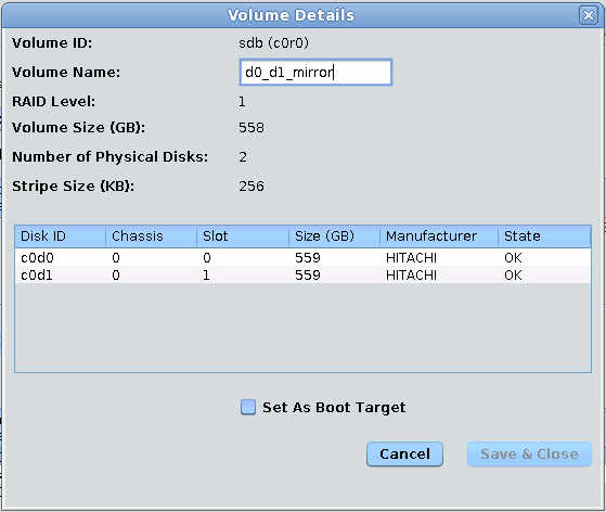image:Screen showing the Volume Detail dialog box.