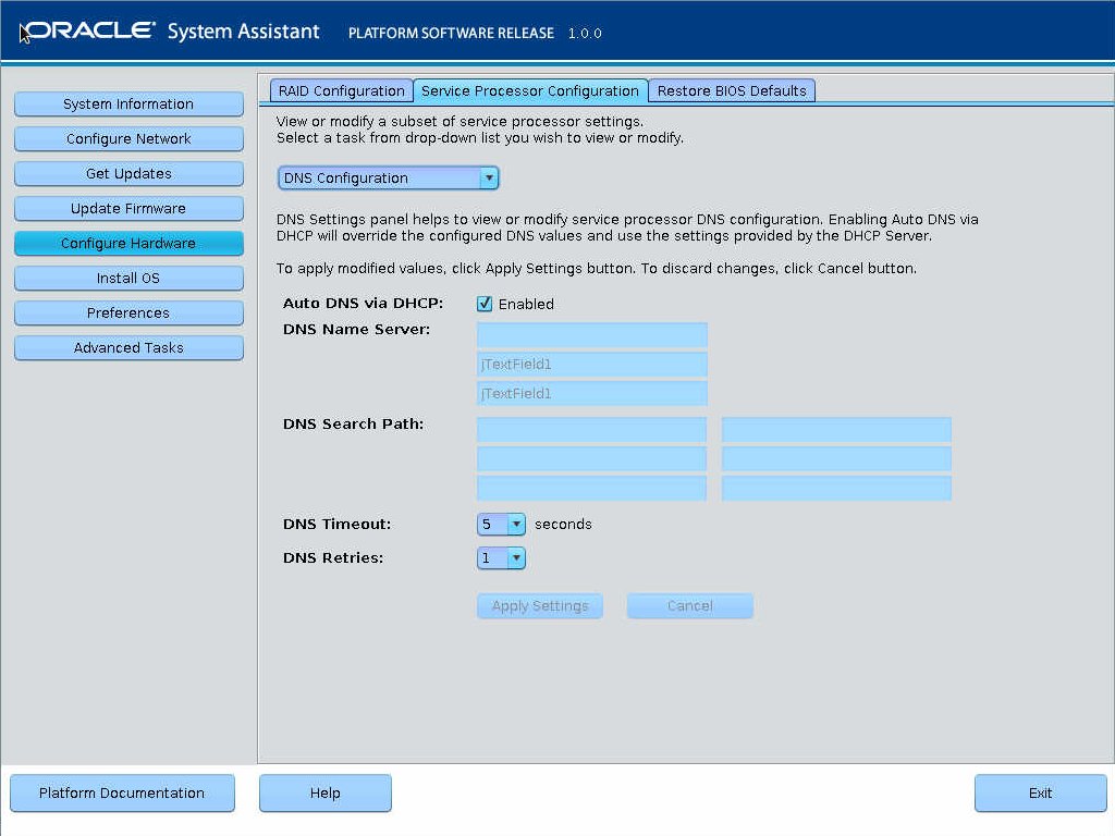 image:This figures shows the OSA SP DNS window.