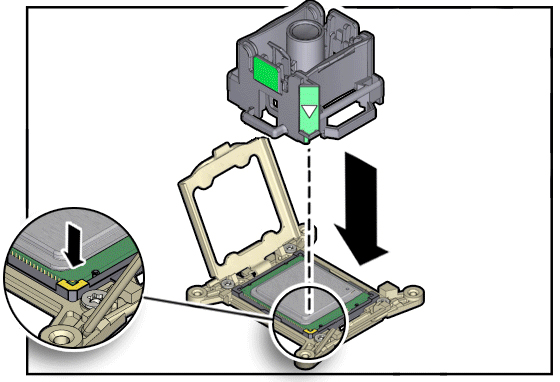 image:The illustration shows positioning the CPU tool.