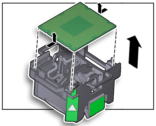 image:The illustration shows lifting the CPU from the tool.