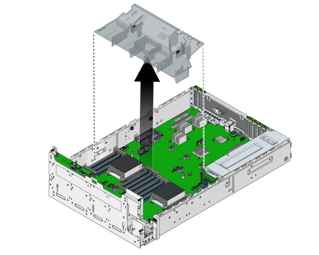 image:The illustration shows removing the air duct.