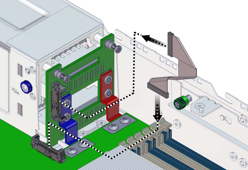 image:The illustration shows the cable being installed on the                             PDB.