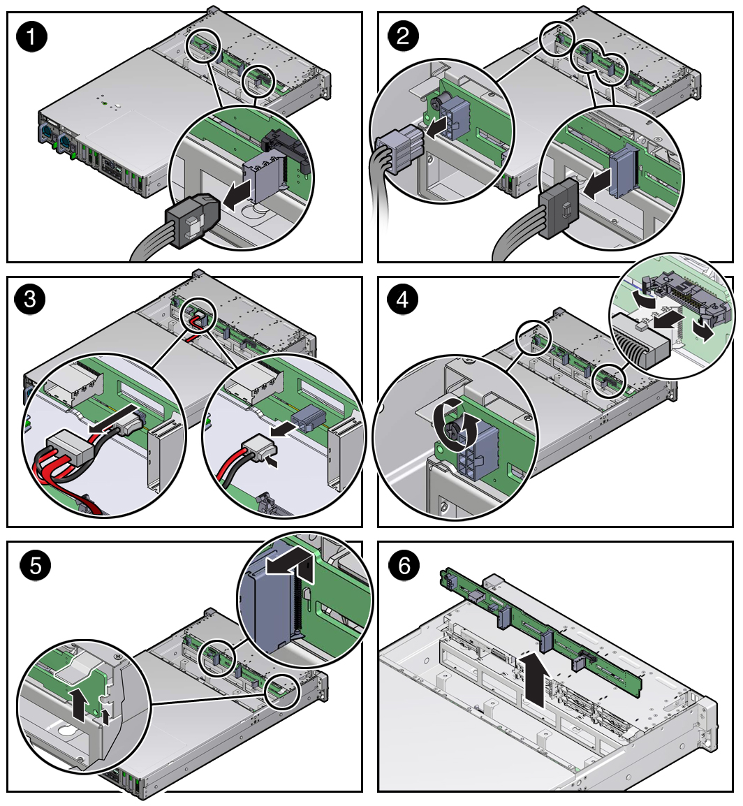 image:Figure showing how to remove the drive backplane.