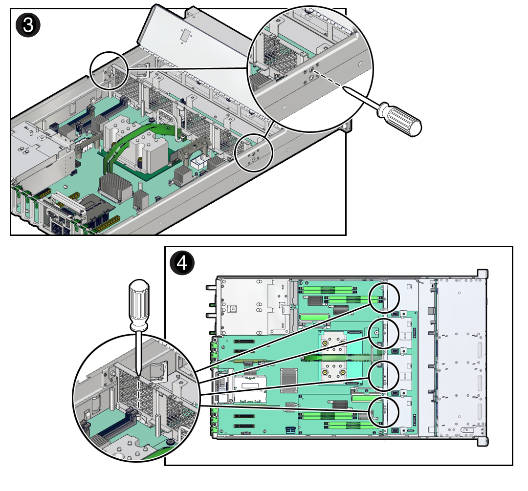 image:Figure showing how to remove the motherboard, focusing on                                     detatching the mid-wall.