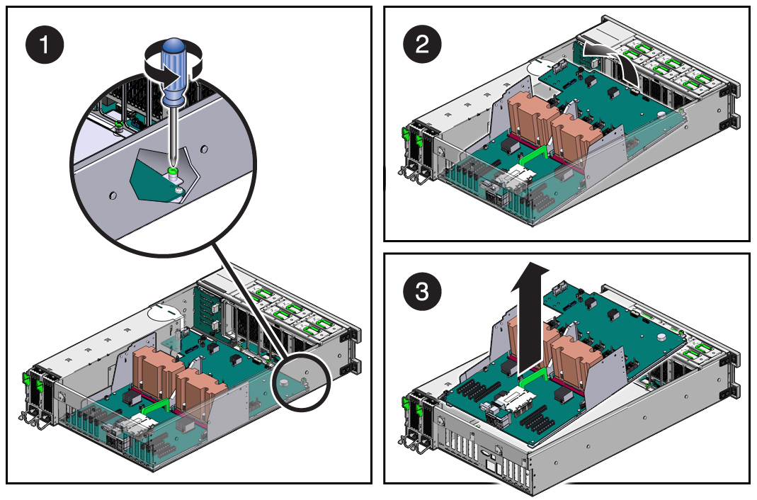 image:Figure showing removal of the motherboard.