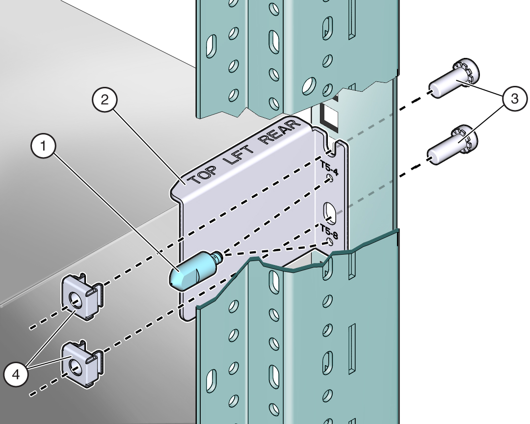 image:Illustration showing how to install the top rear shipping                                 braces.