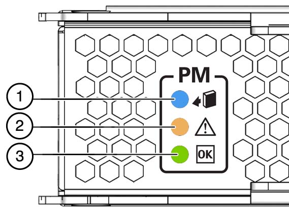 image:Graphic showing the processor module LEDs.
