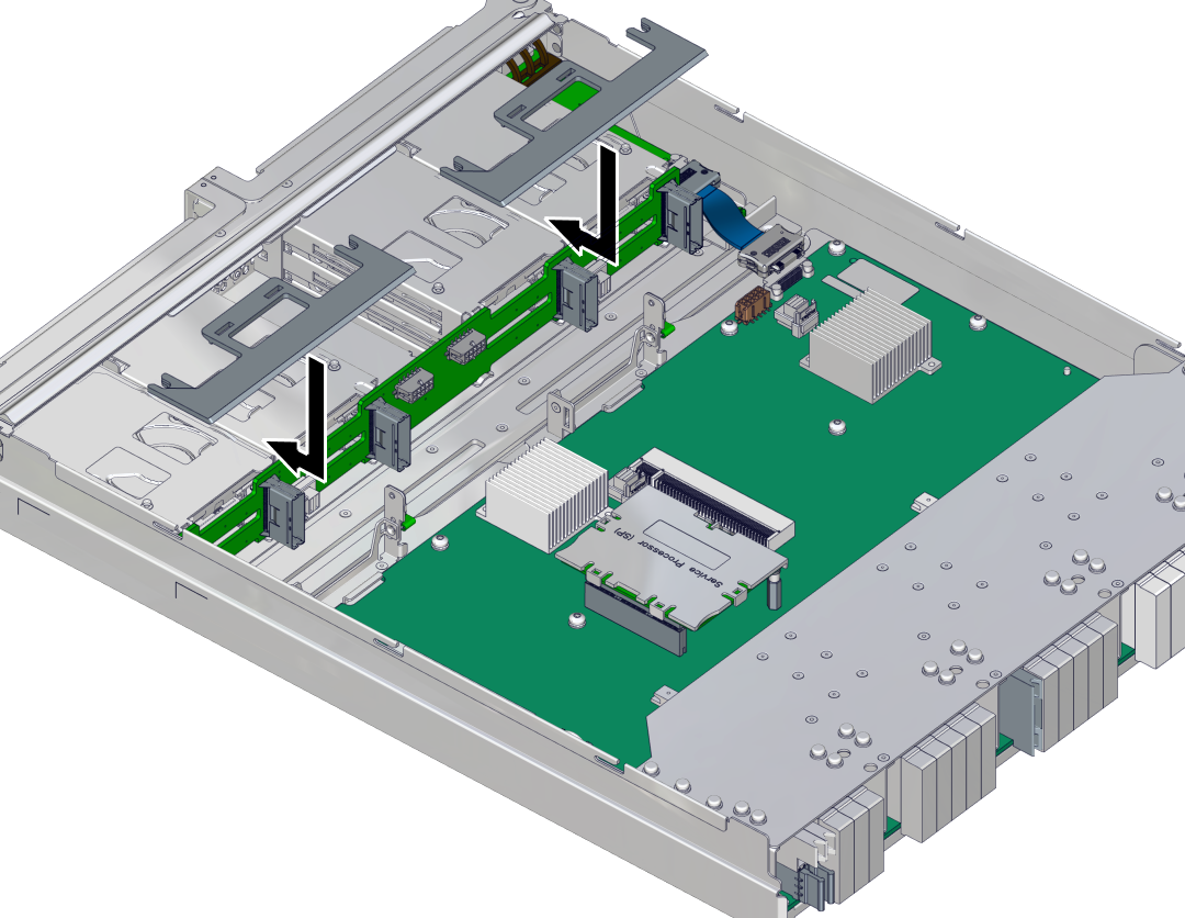 image:Graphic showing how to install the backplane clip.