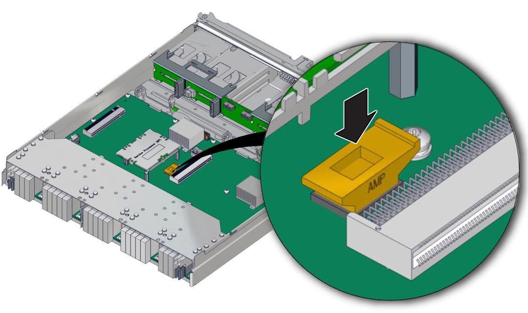 image:Illustration showing how to install the SCC PROM.