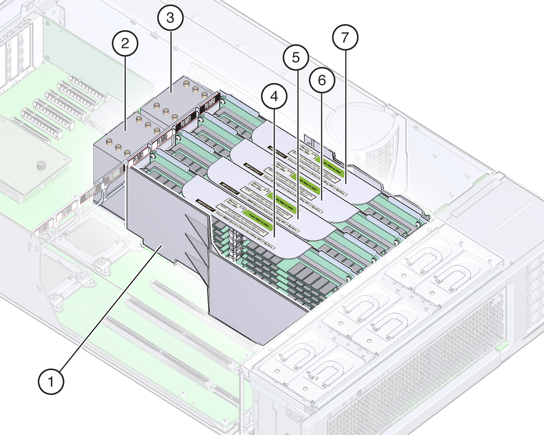 image:最小 CPU 構成のサーバー内部を示す図