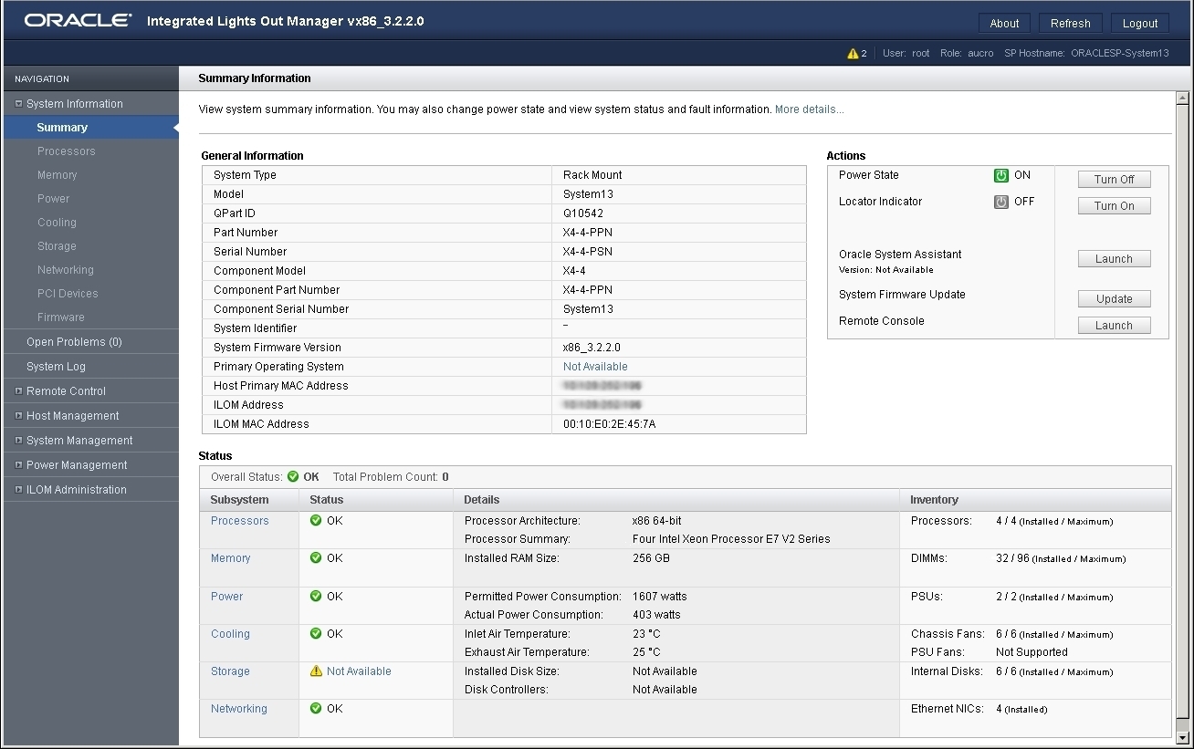 image:「System Summary」ページを示す図。