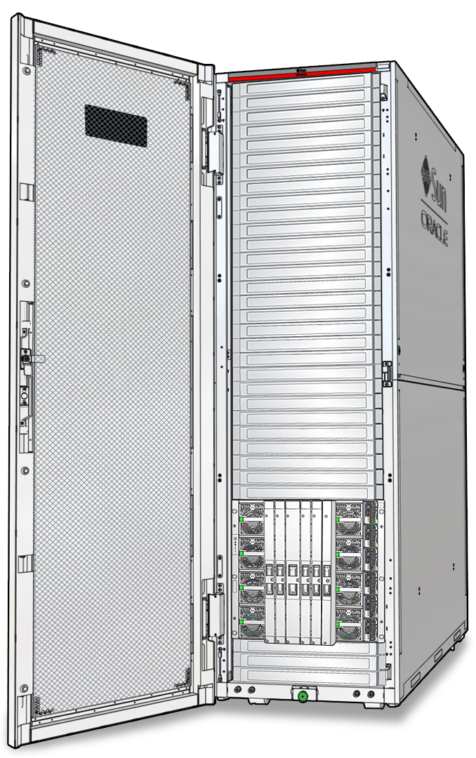 image:Figure showing the SPARC M8-8 server in a rack.