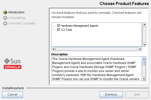 image:「Choose Product Features」画面