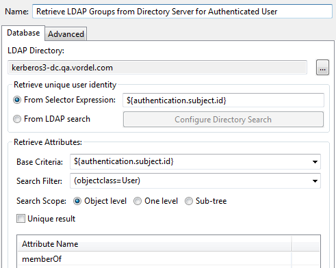 Retrieve Attributes from Active Directory Server