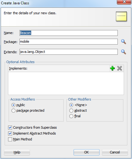 アプリケーション・ナビゲータで選択されたadfmf-feature.xml