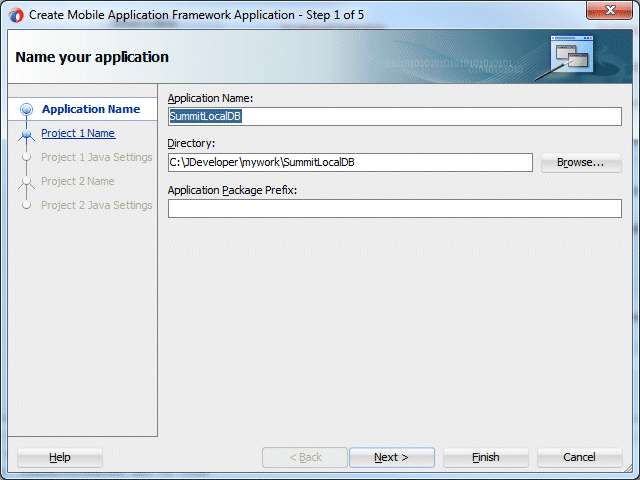 Create Mobile Appのステップ1