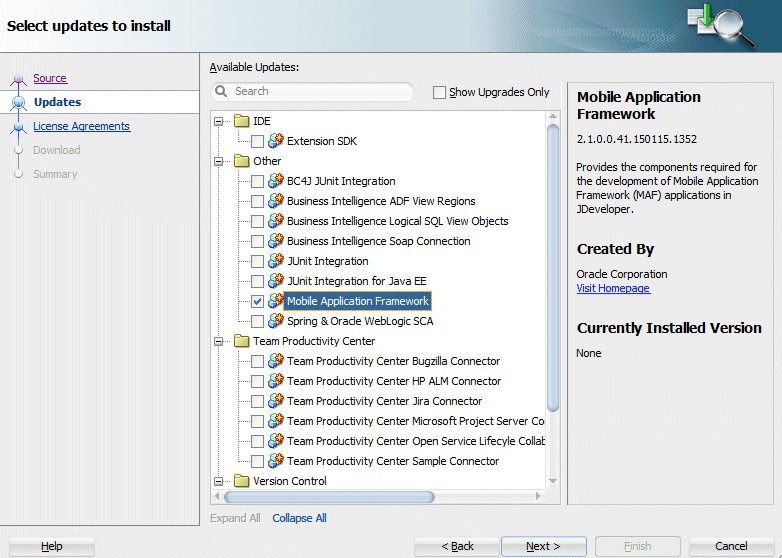 check for updatesのステップ1