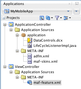 モバイル・アプリ作成後のアプリケーション・ナビゲータ・ファイル