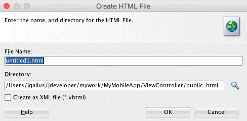 モバイル・アプリ作成後のアプリケーション・ナビゲータ・ファイル