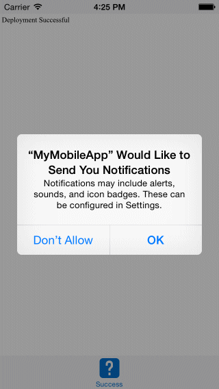 シミュレータのHello Worldアプリ