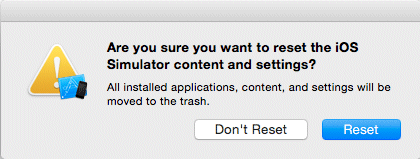 Quit iOS Simulatorメニュー・オプション