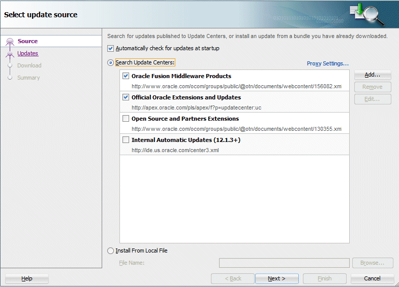 check for updatesのステップ1