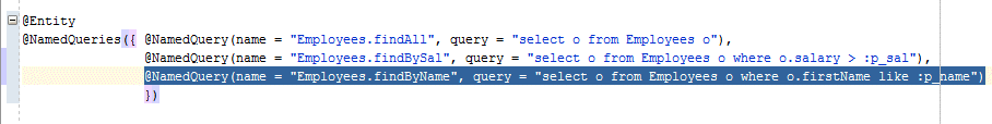 Entity BeanのJavaコード