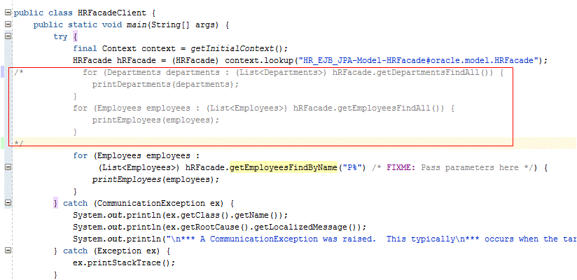 HRFacadeClientのJavaコード
