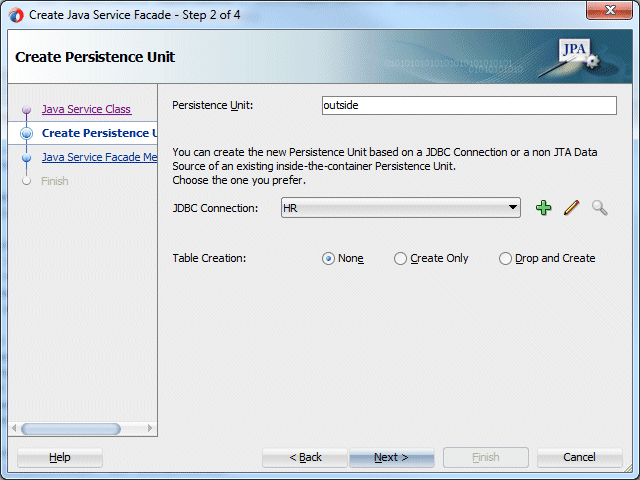 Java Service Facadeメソッドのステップ2 