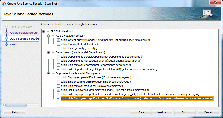 Java Service Facadeメソッドのステップ3 