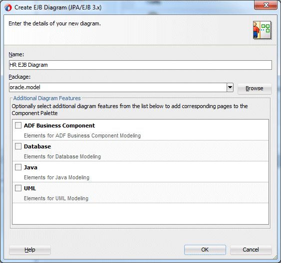  Create EJB Diagramダイアログ