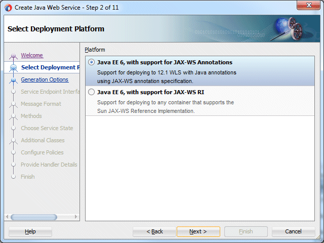 Create Web Serviceウィザード