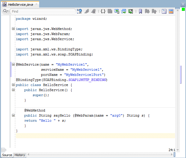 完成したクラスを表示したJavaエディタ