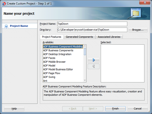 Create Generic Projectウィザード