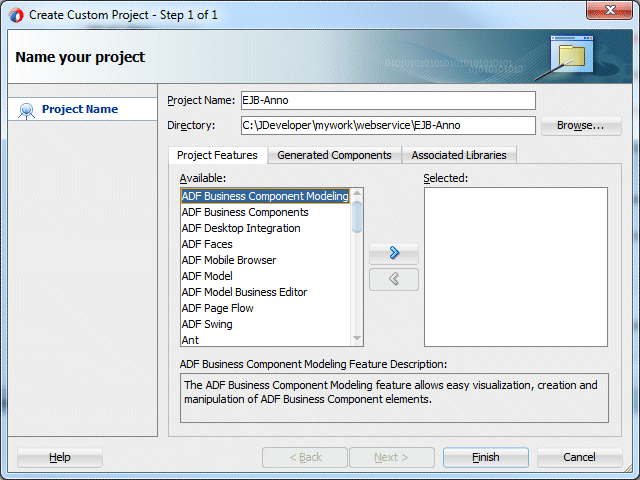 Create Generic ProjectのEJB-Anno