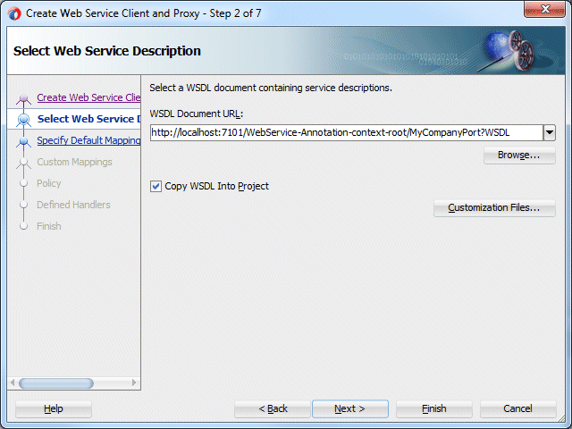 Create Web Service Proxyのステップ3