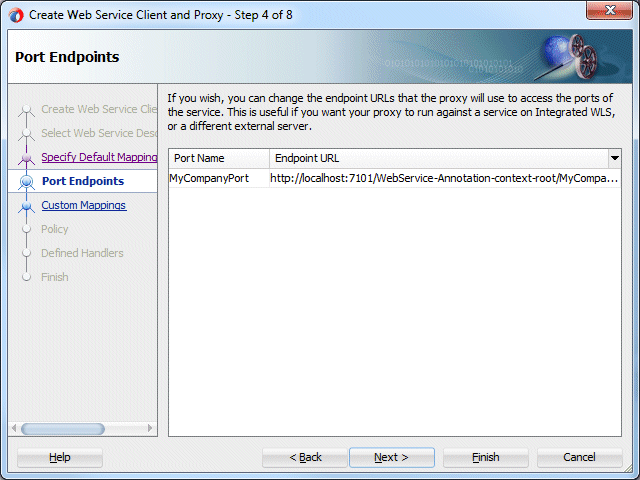 Create Web Service Proxyのステップ5