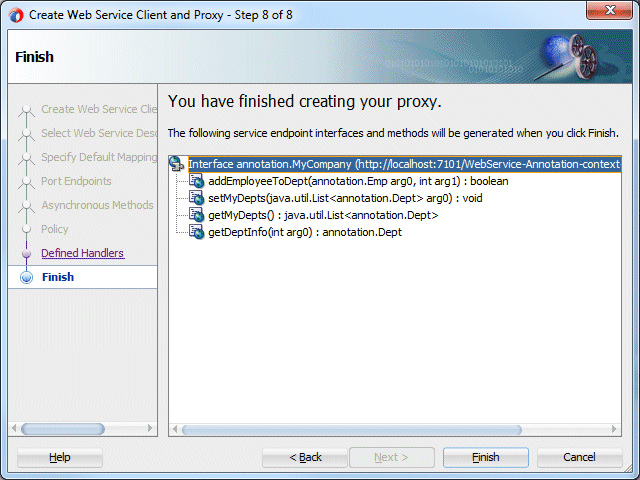 Create Web Service Proxyのステップ9