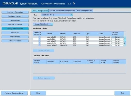 image:Gráfico que muestra la pantalla RAID Configuration (Configuración de RAID).