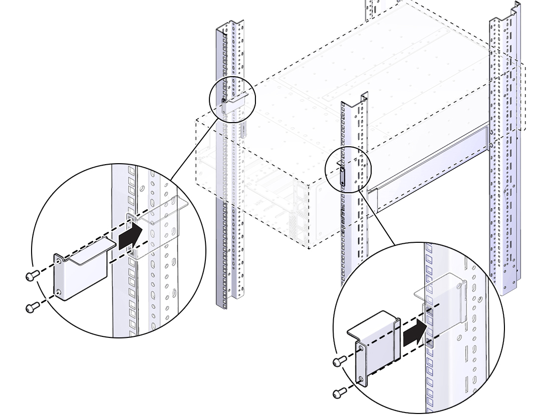 image:背面固定部品とラックの図。
