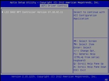 image:「BIOS UEFI Driver Control」画面を示す図。