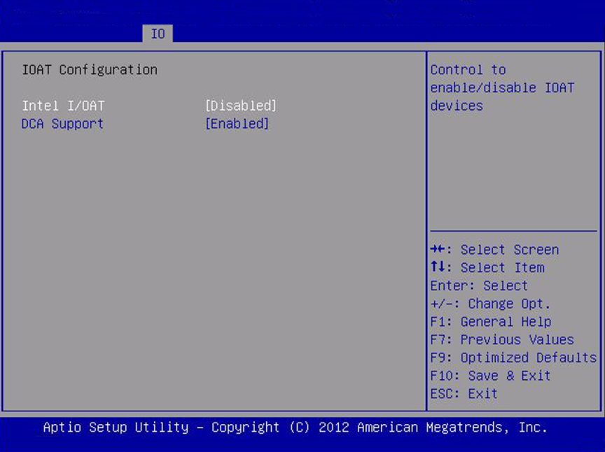 image:「IOAT configuration」を示すスクリーンショット