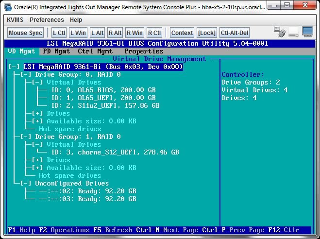image:Figure of the home screen of the BIOS Configuration                                 utility