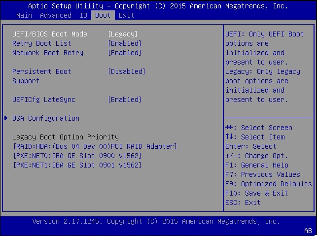 image:Legacy BIOS boot mode setting