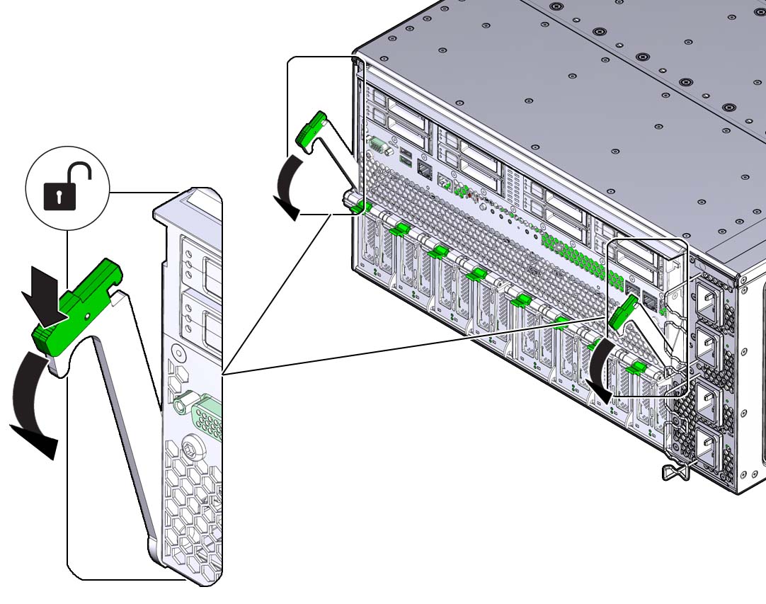 image:An illustration showing how to unlock the SMOD                                         handles.